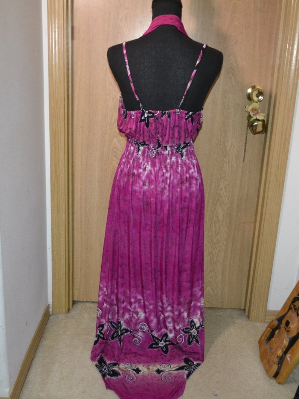 Boho Dream Goddess Halter Dress Tropical Island Floral Beachy Resortwear - Picture 4 of 13